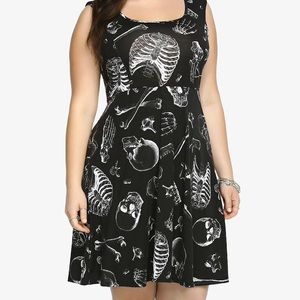 Bone Skull Print Skater Dress